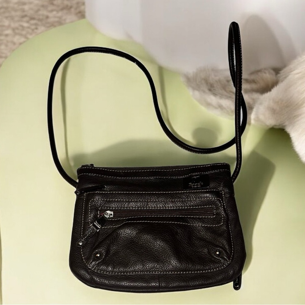 Tignanello Dark Leather Crossbody Bag